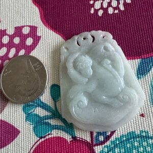 Elegant Jade Year of the Monkey Pendant $55